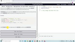 Lesson 45 - manipulate arrays with unshift - freecodecamp