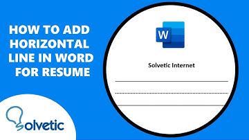 How to Add Horizontal Line in Word for Resume