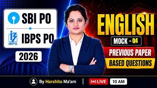 SBI PO & IBPS PO English Class 2026 | Bank English Mock Test 04 | Banking English | Harshita Mam