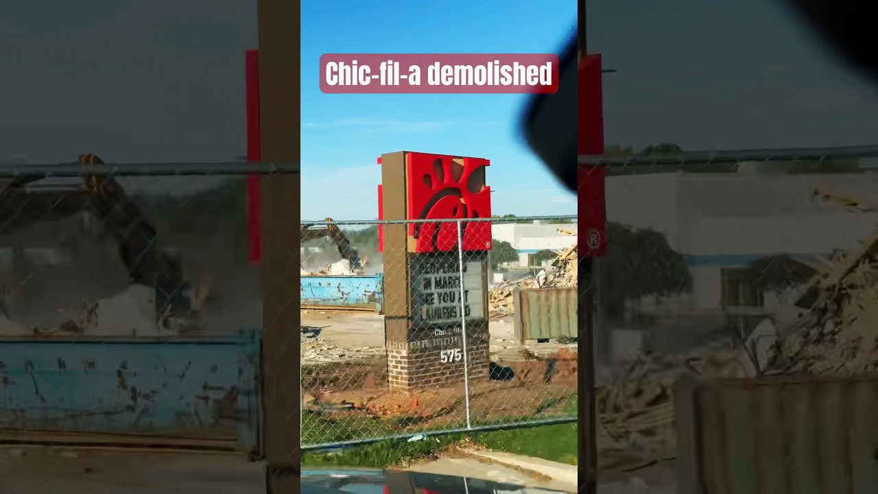 Watch Chic-fil-a demolition (started on Sunday) on YouTube Watch Chic-fil-a demolition (started on Sunday) on YouTube