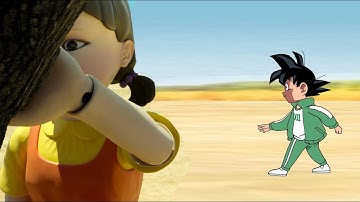 Goku vs Squid Game Doll: Red Light Green Light Showdown!