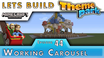 Minecraft :: Lets Build A Theme Park :: Working Carousel :: E44
