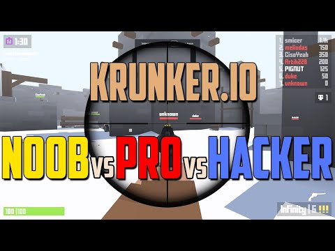 Krunker.io - NOOB vs PRO vs HACKER in Krunkerio (Unlimited Ammo,ESP,Aimbot,No Recoil,Wall Hack)
