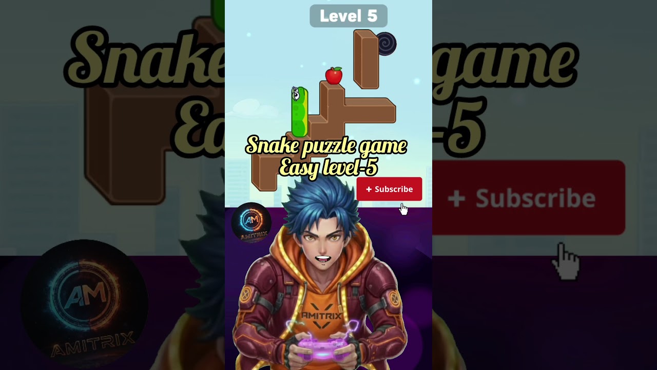 Snake vs Apple: "Snake Puzzle Game: Level 5 is so Easy! 🐍🍎 