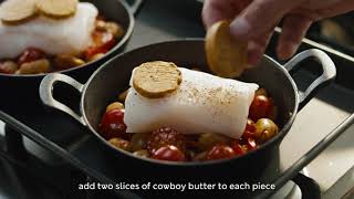 Tom Kerridges Baked cowboy butter cod and butter beans | M&S Food