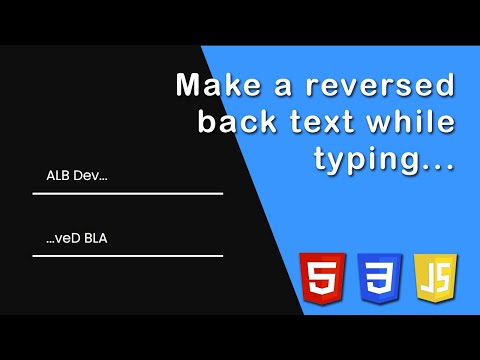 Reverse Text with JS while typing into input | HTML, CSS & JavaScript