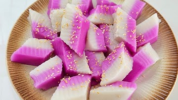 Bánh Đúc Ngọt Cốt Dừa Lá Cẩm - Nhà Có Bột Gạo Làm Bánh Kiểu Này Để Ngăn Mát Ăn Rất Ngon