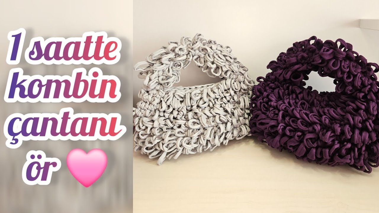 Bu model hiçbir yerde yok😍 sadece 1 saatte penye ipten saçaklı çanta örüyoruz | #easycrochet