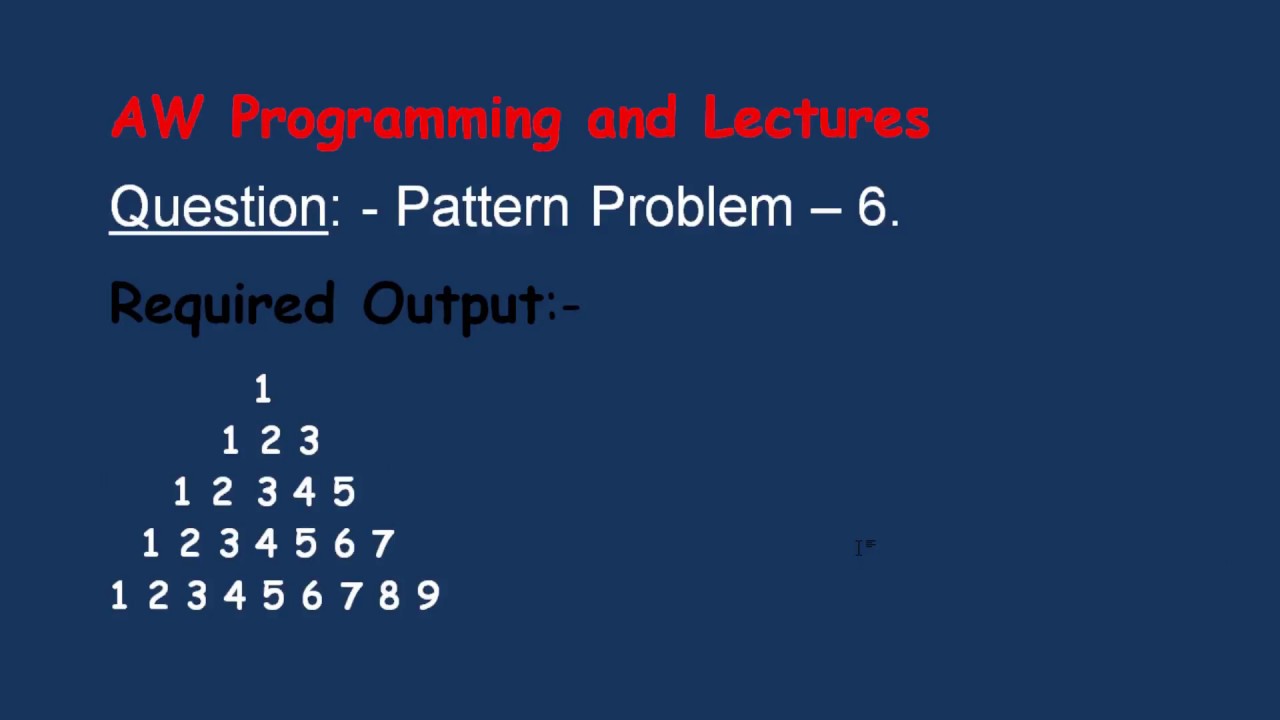 Pattern Problem 6 - YouTube