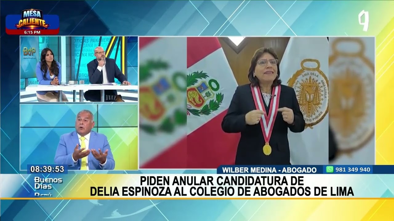 Elecciones en CAL: Wilber Medina advierte que Delia Espinoza vulnera estatutos al ser Fiscal Suprema
