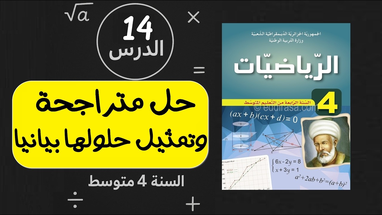 الدرس 14 حل متراجحة وتمثيل حلولها بيانيا للسنة الرابعة متوسط