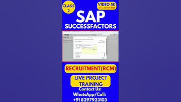 SAP SuccessFactors RCM Training Online Tutorial Class 50 31st August 2025 #sapsuccessfactorstraining