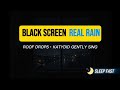 REAL KATYDID and RAIN Sounds For Sleeping #blackscreenrain