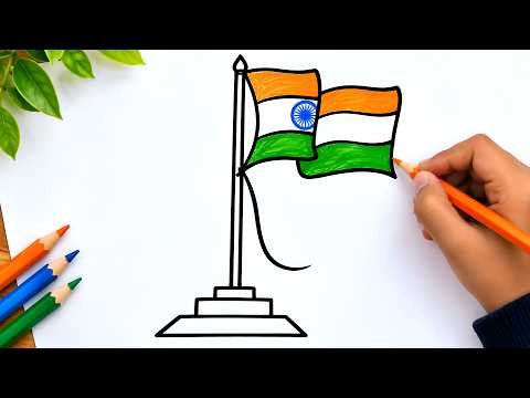Flag Drawing Easy & Beautiful | Indian Flag Drawing Step by Step | Debanjan Arts
