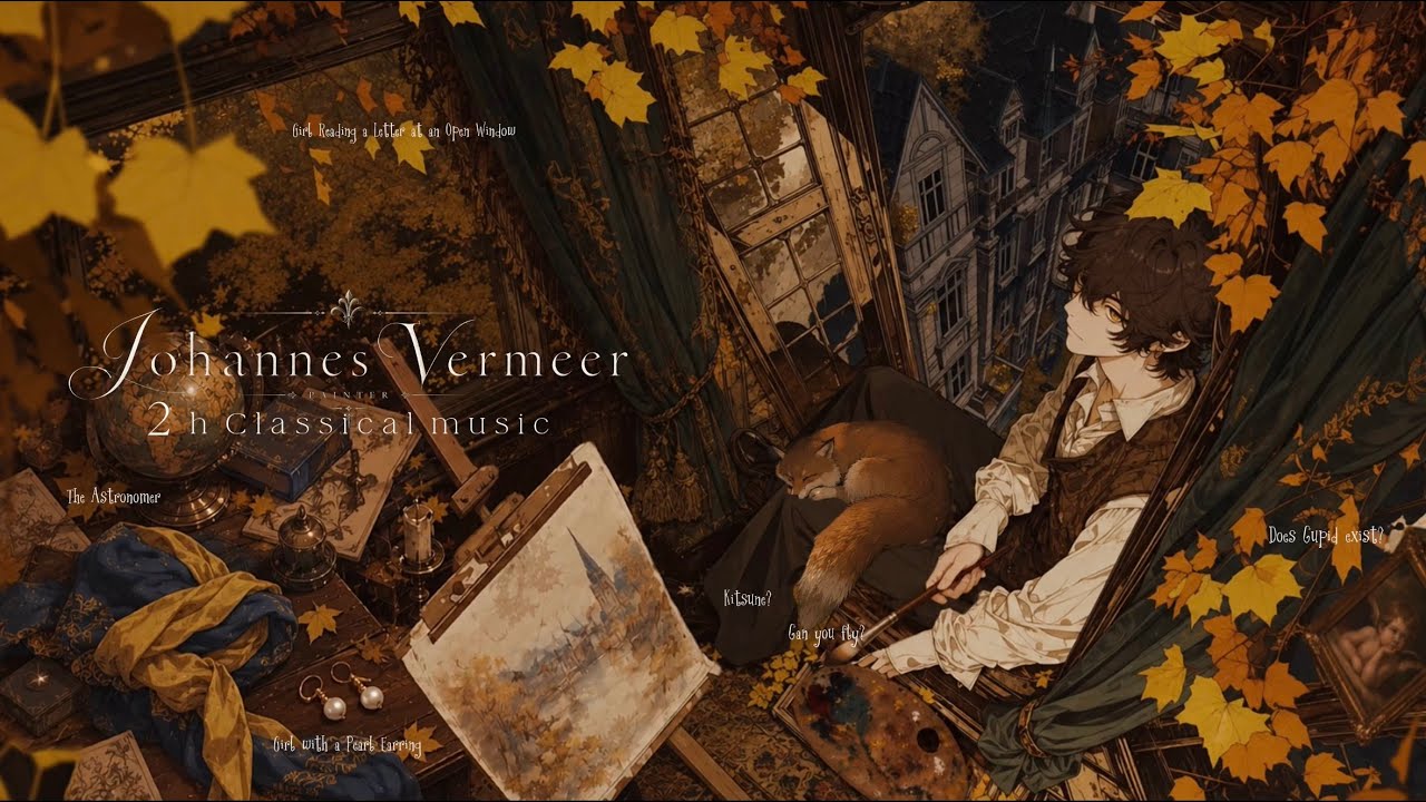 【2時間クラシック音楽】「画家ヨハネス・フェルメール:秋-Vermeer」-16世紀のオランダの画家の作品と秋の彩りを感じる2時間
