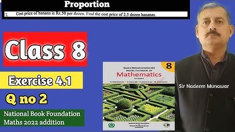 Class 8 Exercise 4.1 Q no 2 NBF Maths Ex 4.1 Proportion Words problem in Urdu Sir Nadeem Munawar