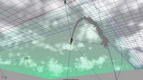 Maya 2010 3D Rocket Animation test - Camera 6.2 with clouds
