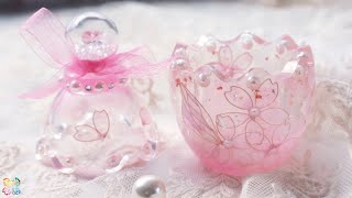 桜と蝶の香水瓶レジンのケース✨DIY cherry blossoms japan resin art jewelry box
