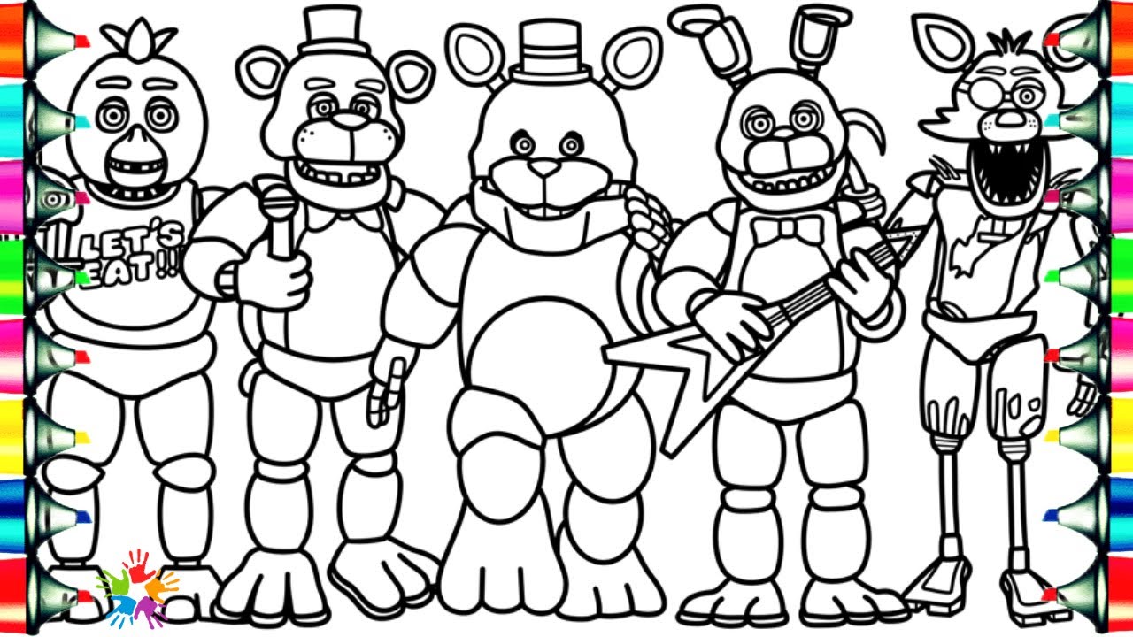 Five Nights at Freddy's Coloring Pages / FAST FREDBEAR in Hello Neighbor FNAF / NCS Music
