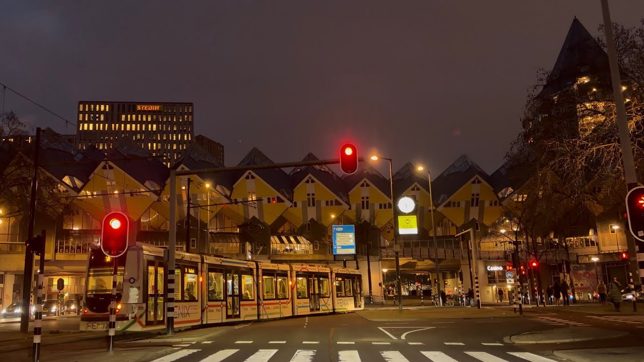 A Calm Evening Drive Through Rotterdam 🌙 | Central Station → Blaak