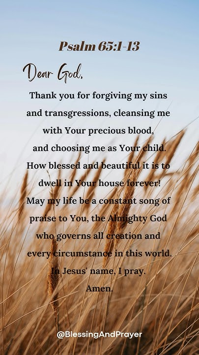 Psalm 65 1 13 Prayer dailydevotional todaysprayer psalm almightygod psalm-65-nkjv-perlinehibah