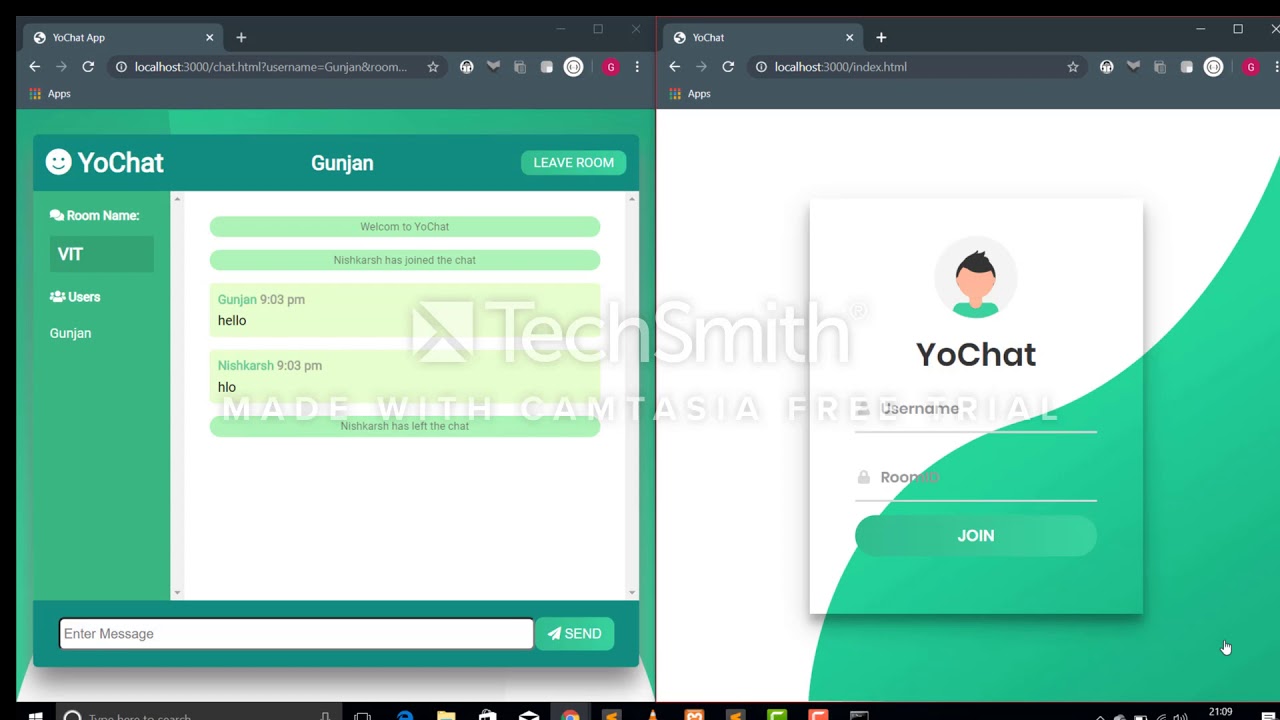 Chat app using node and socket.io - YouTube