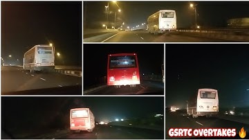 GSRTC 5 bus Overtaking on full speed