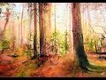 How to paint a Red Forest in Watercolors