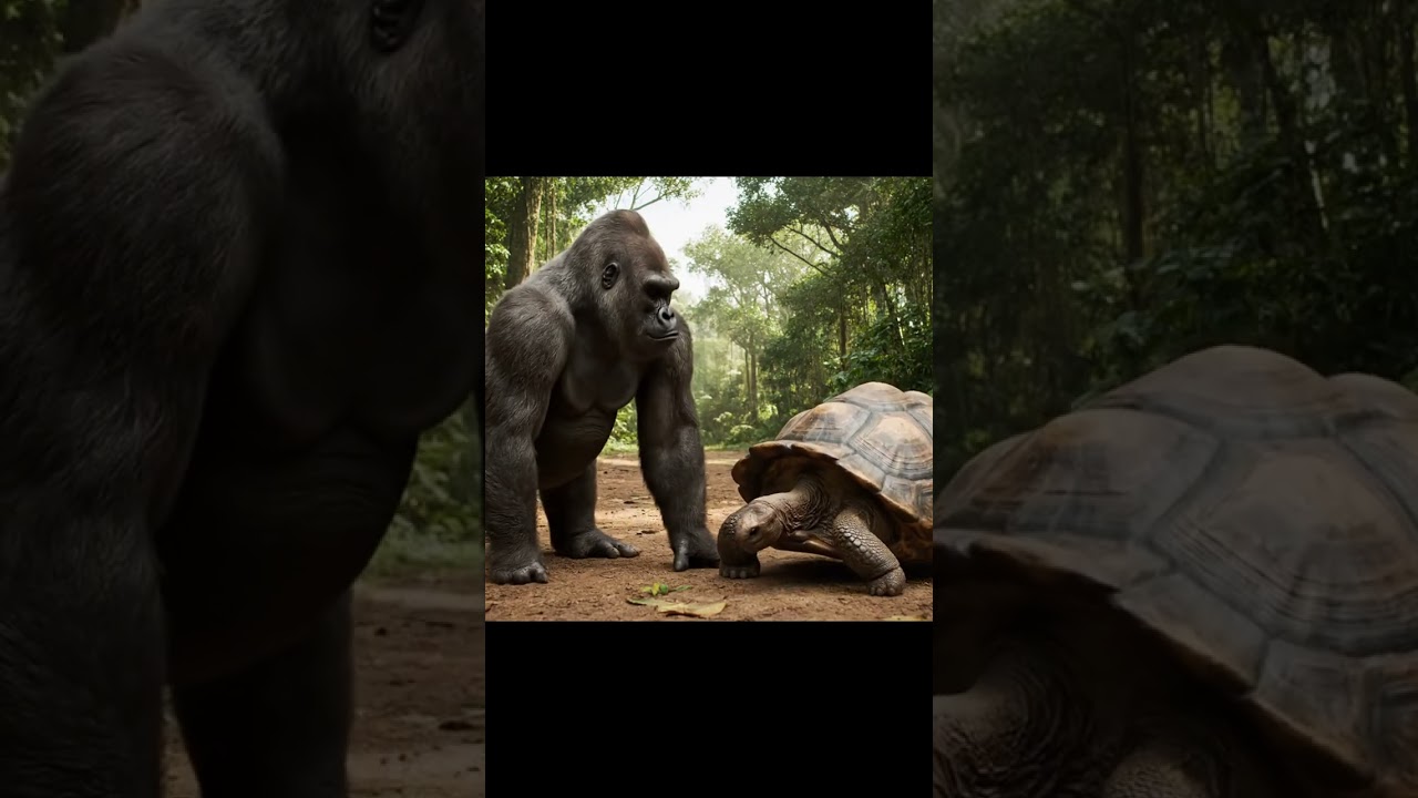 Gorilla Punches a Tortoise: An Unexpected Brawl 