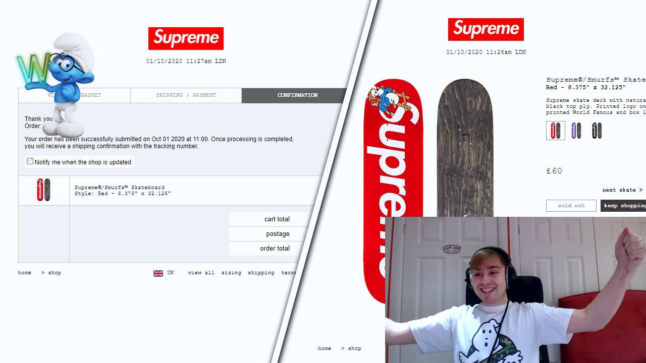 Supreme FW20 Week 6 - Live Cop - Isn't This Smurfy? (Manual Checkout)