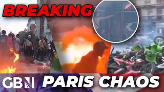 Paris CHAOS: Riot Police respond to CLASHES after PSG victory as cars alight and flares set off