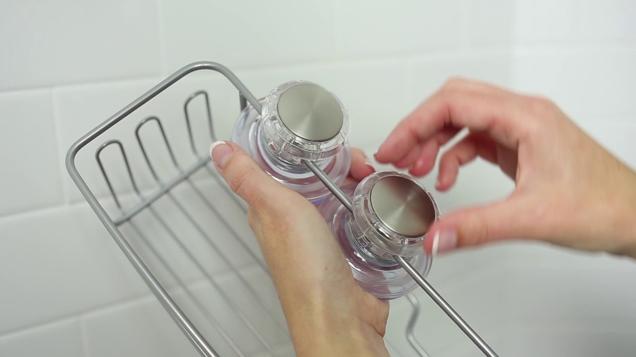 Rectangle Shower Caddy Shelf, Suction Cup, Aluminum Shower