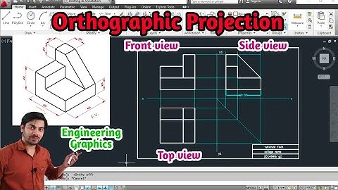 Orthographic Projection Engineering Graphics in Autocad | Engineering drawing in AutoCAD Mech20 Tech