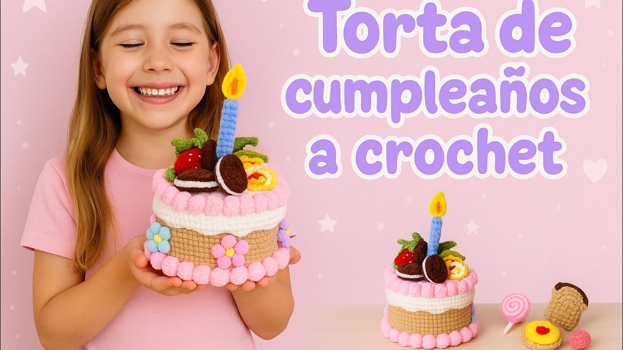 Tutorial Torta / Pastel de Cumpleaños 🎂 a crochet bonito y fácil Parte #2