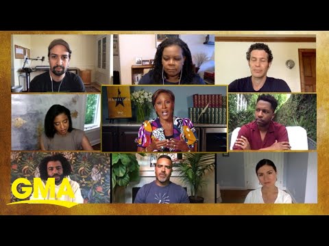 Robin Roberts chats with creator Lin-Manuel Miranda, director Thomas Kail and members of the cast for "Hamilton: History Has Its...