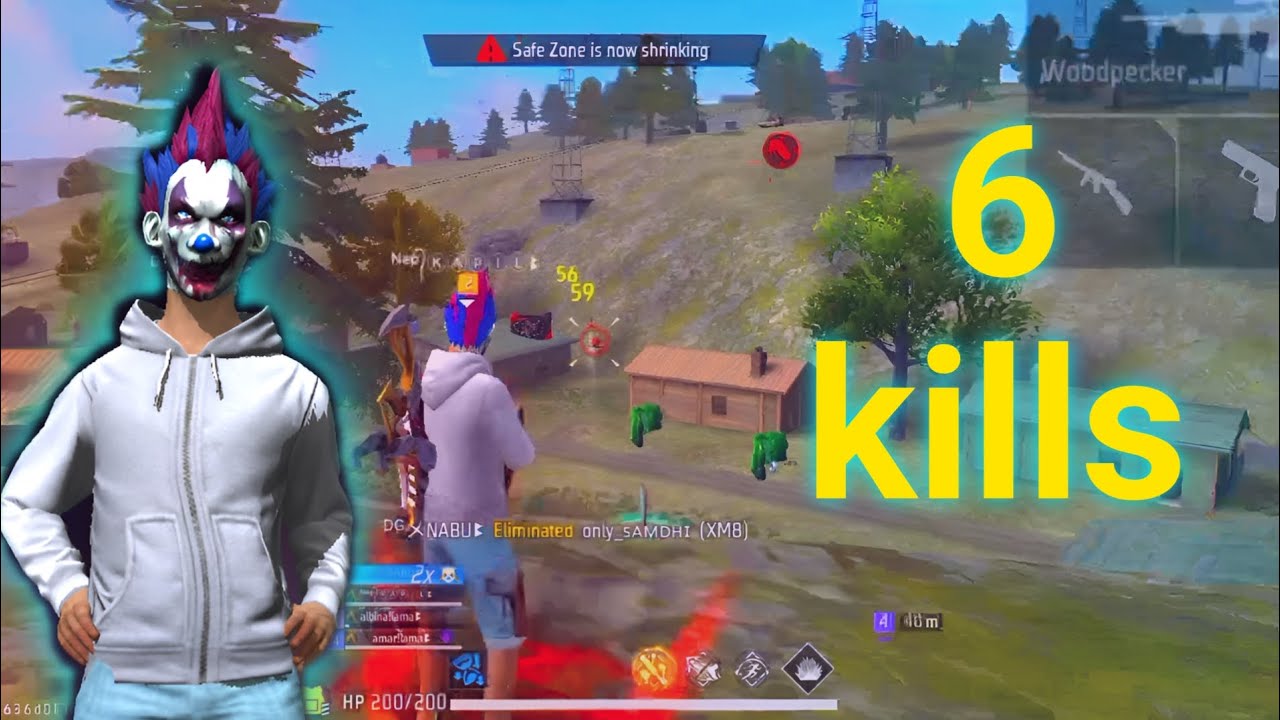 💀"6 kills Gameplay in Free Fire" 