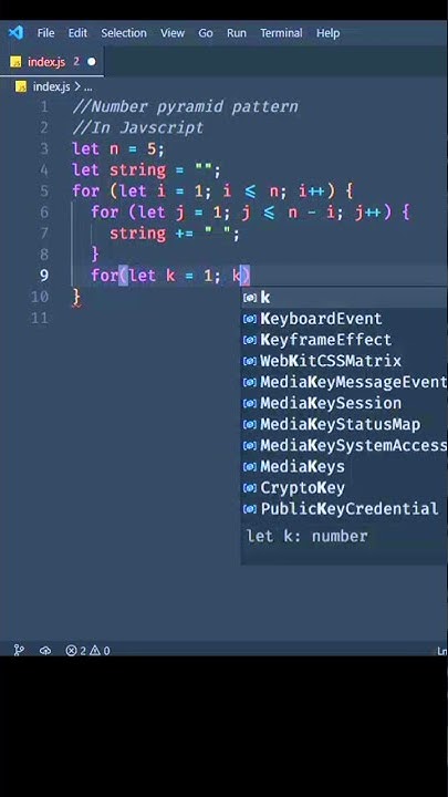 Number pyramid pattern in javascript || #coding #javascript - YouTube