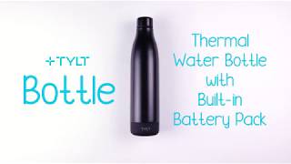 TYLT Power Bottle, Water Bottle with Portable Battery