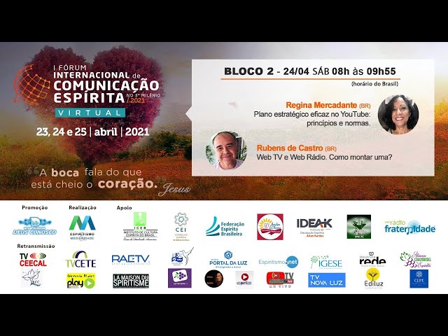 02- 1º Fórum Int. Comunicação Espírita - Palestras:  Regina Mercadante / Rubens de Castro