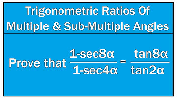 Trigonometric Ratios Of Multiple and Sub-Multiple Angles Example # 20 / Maths Trigonometry