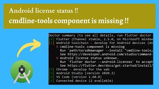 Flutter doctor | cmdline-tools component is missing | Android license status unknown error | SOLVED - YouTube Flutter Doctor | Cmdline-Tools Component Is Missing | Android License Status Unknown Error | Solved - Youtube