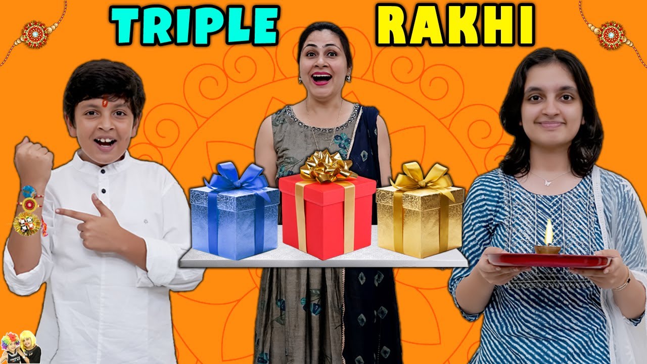 TRIPLE RAKHI Rakshabandhan Gift Festival Celebration with family Aayu and Pihu Show YouTube
