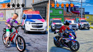 FUGA DE 1 A 5 ESTRELA DE MOTO no GTA 5 MODS