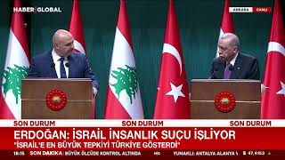 CANLI | Cumhurbaşkanı Erdoğan Lübnan Lideri Joseph Avn ile Ankara'da Basın Toplantısında Konuşuyor
