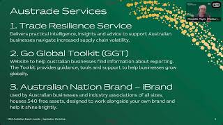 2026 Australian Export Awards - Application workshop