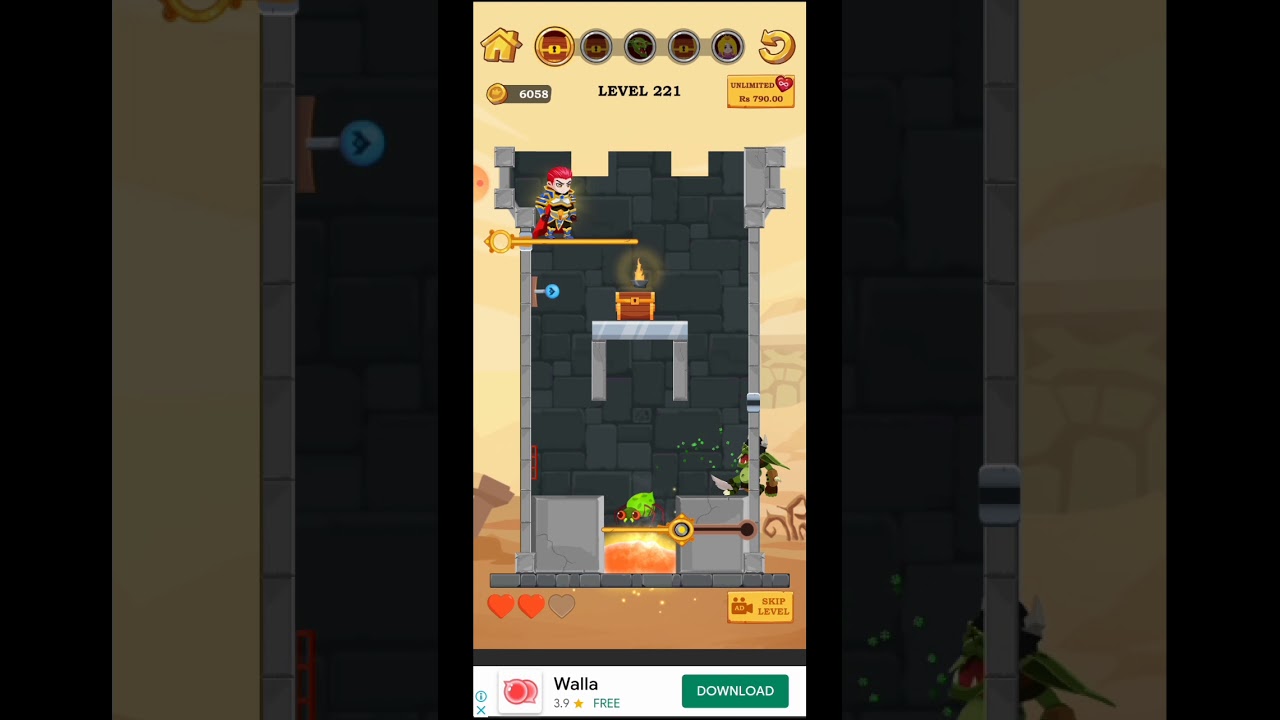 Hero Rescue Game level 221, 222, 223, 224, 225, 226