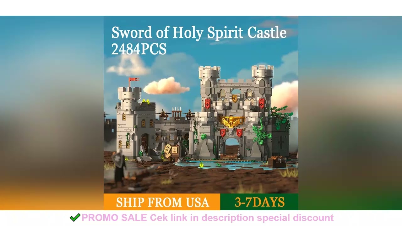 2484PCS Sword of Holy Spirit Castle Building Blocks Model Toys Sets Small Particle MOC Street View B