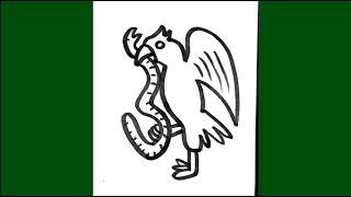 Como dibujar el ESCUDO DE MEXICO NIVEL SUPER FACIL