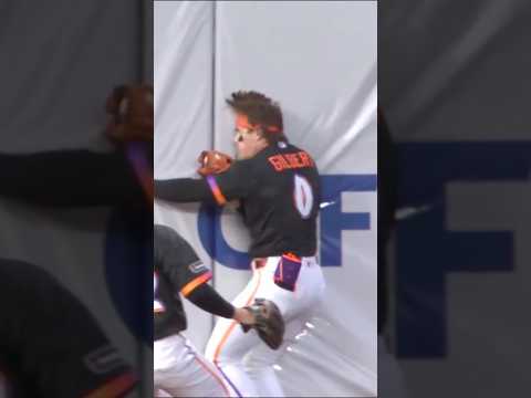 Drew Gilbert sacrificed his body to make the catch 🫡