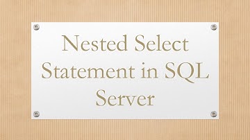 Nested Select Statement in SQL Server